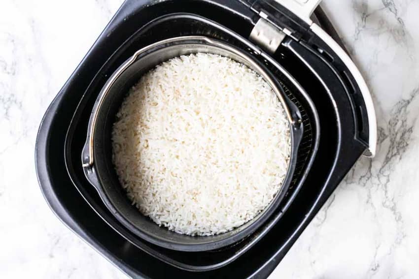 como hacer arroz en freidora de aire
